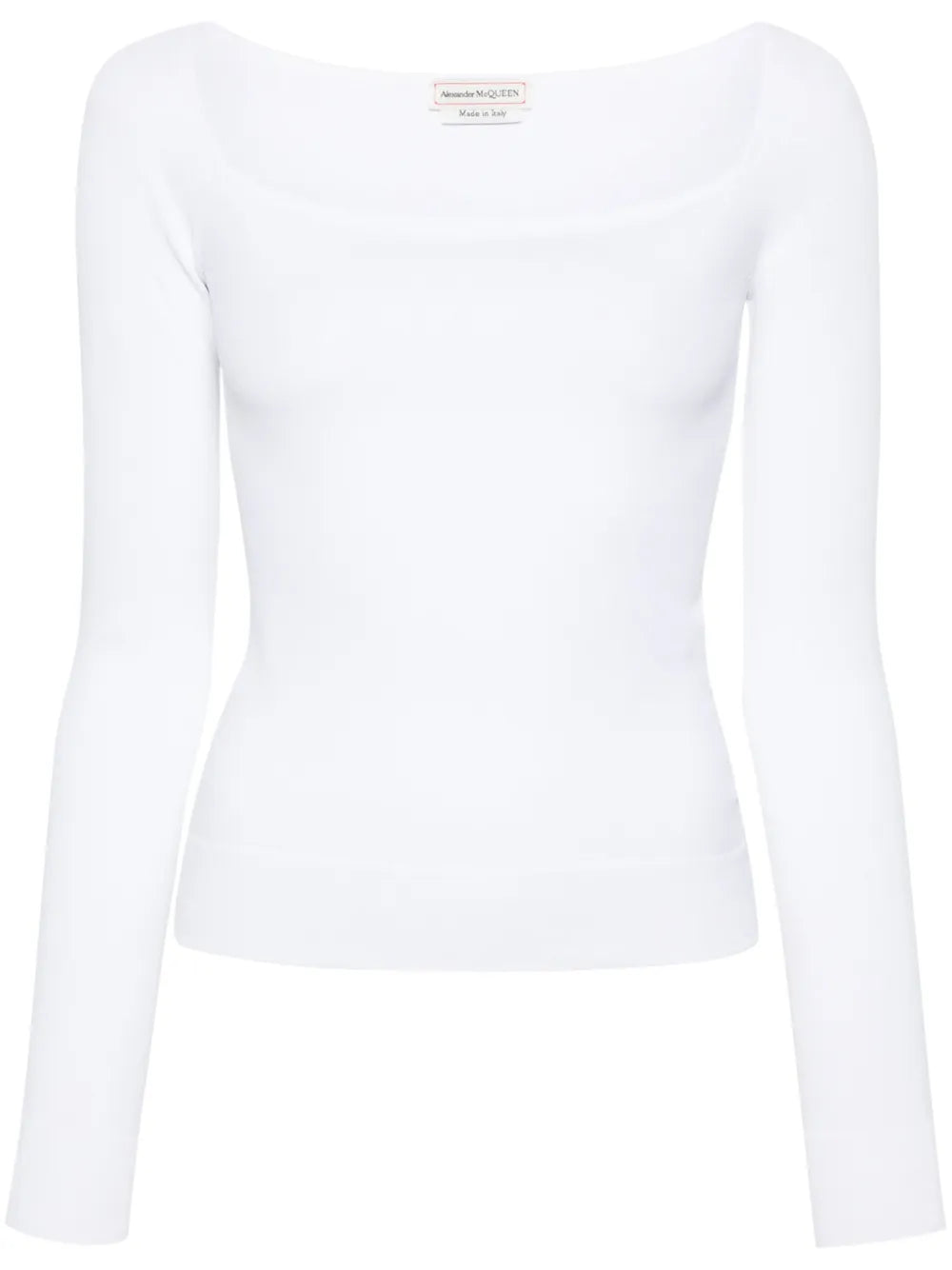 Square-Neck Fine-Knit Top