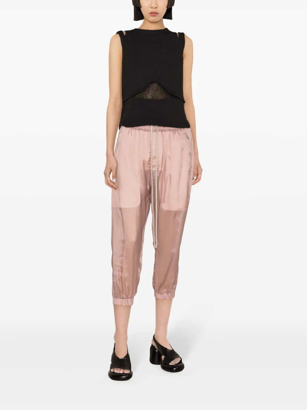 Drawstring Cropped Track Pants