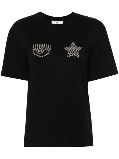 Eyelike-Motif Cotton T-Shirt