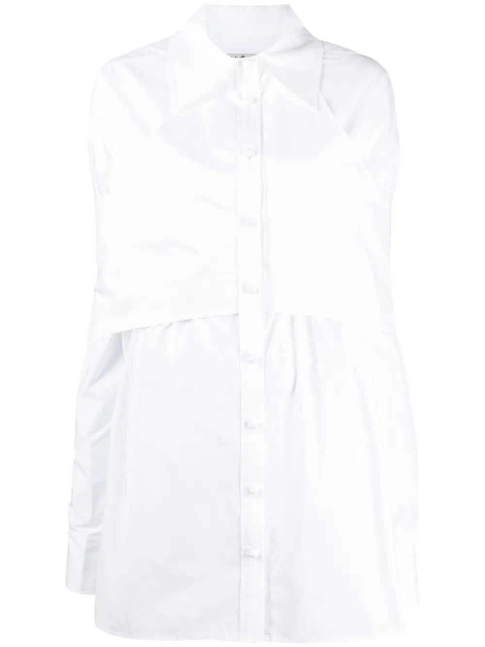 Rear-Tie Cotton Shirt Dress