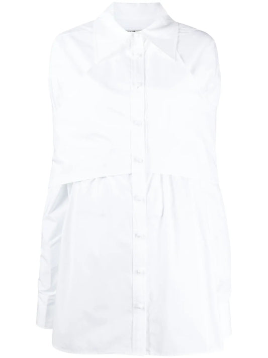Rear-Tie Cotton Shirt Dress