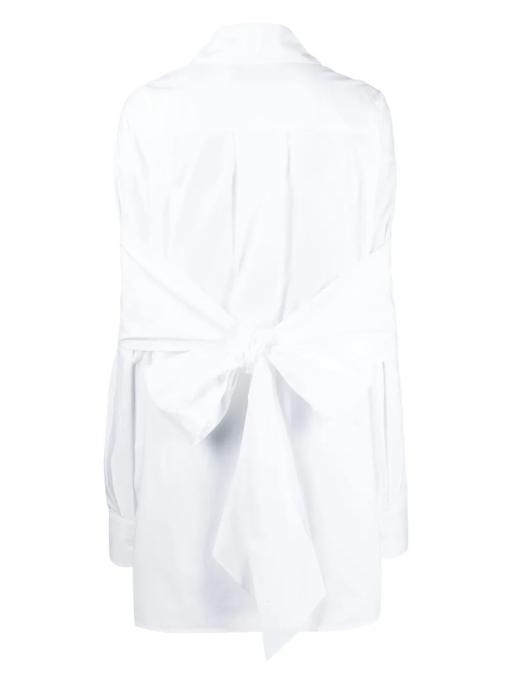Rear-Tie Cotton Shirt Dress
