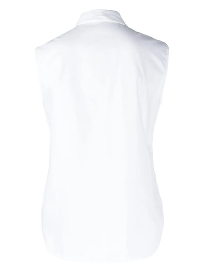 Pussy-Bow Cotton Blouse