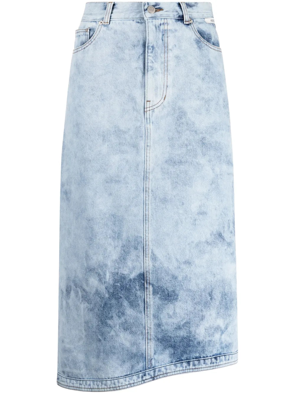 Acid-Wash Midi Skirt