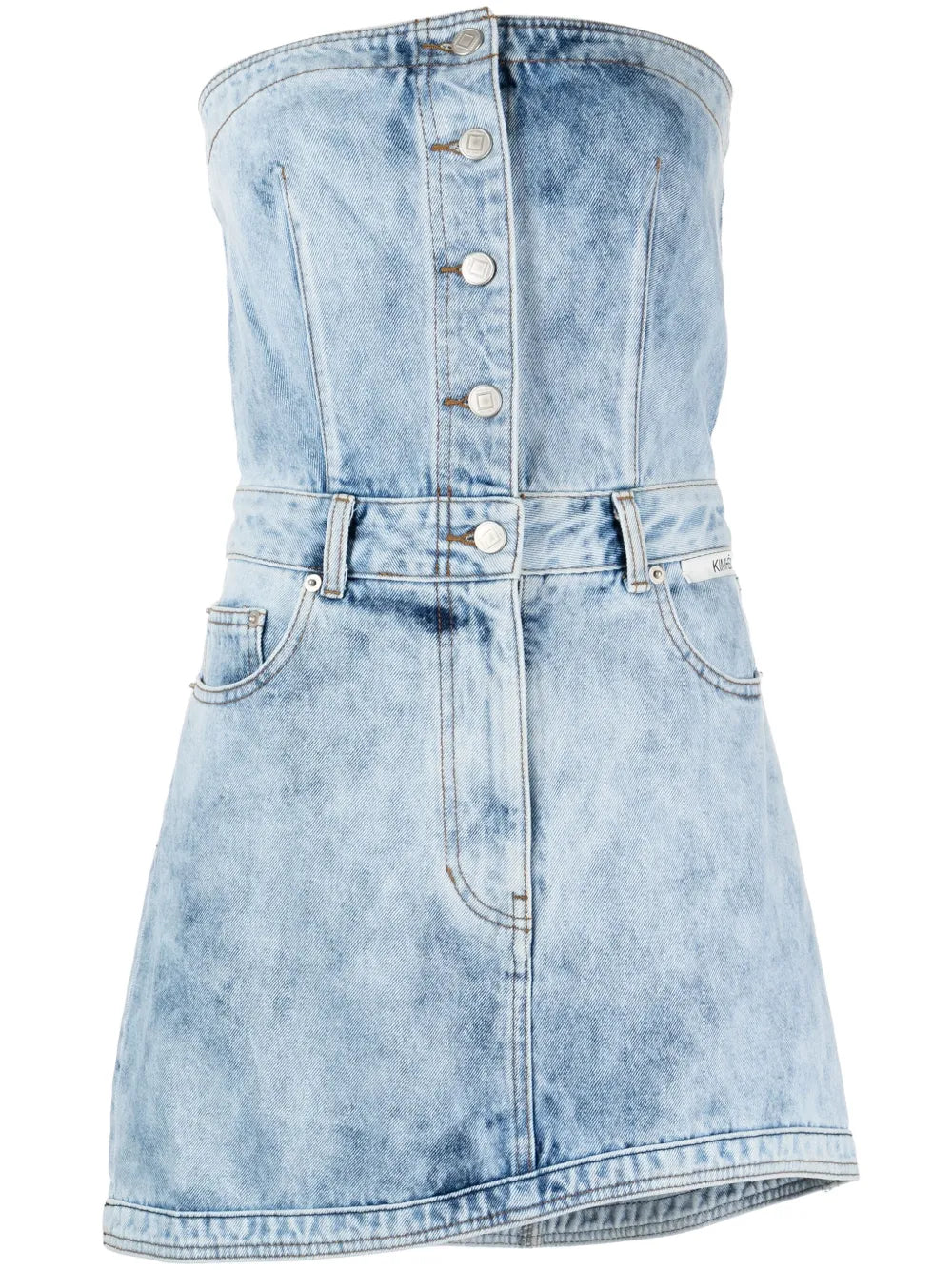 Acid-Wash Denim Minidress