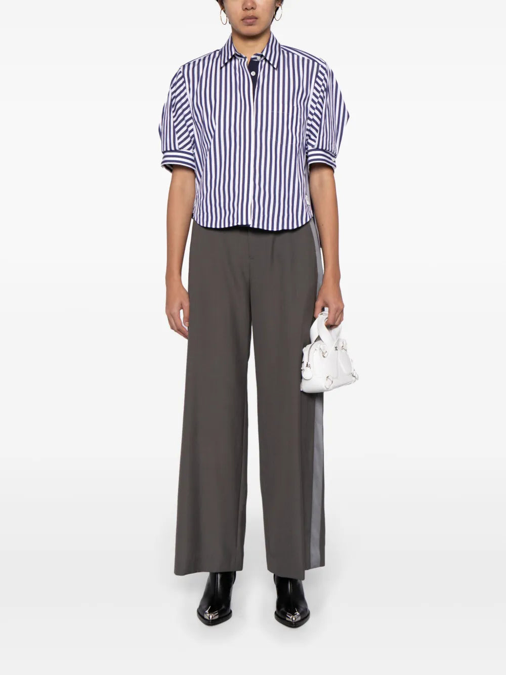 Satin-Stripe Tailored Trousers