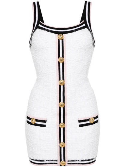 Maze-Monogram Bouclé Minidress