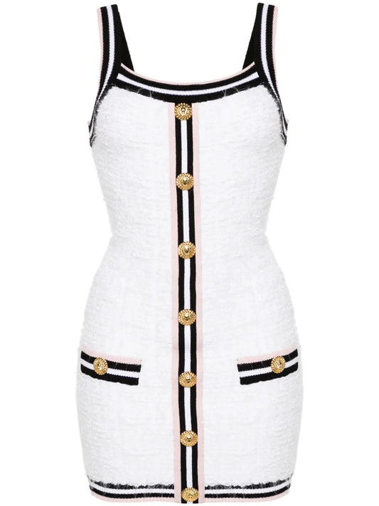Maze-Monogram Bouclé Minidress