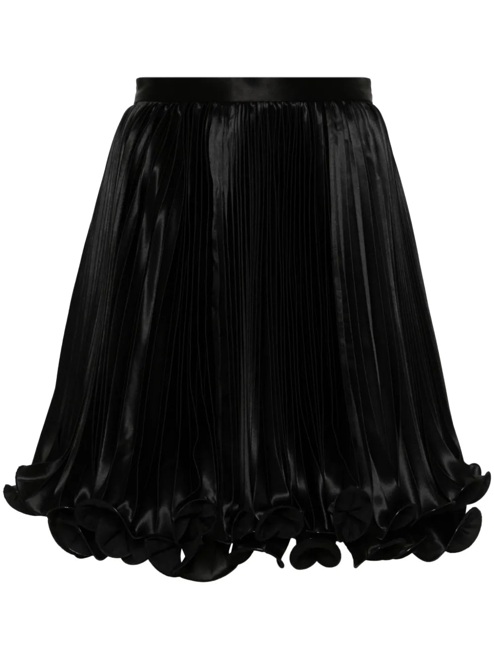 Pleated Satin Mini Skirt