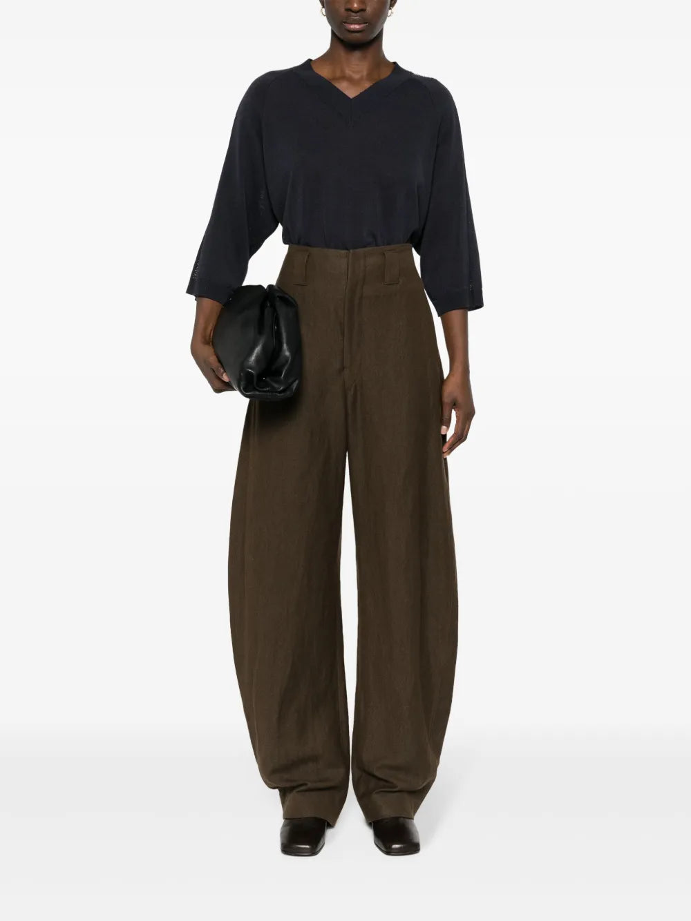 Side-Stripe V-Neck Top