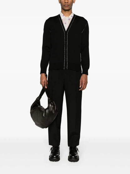Exposed-Seam Knit Cardigan