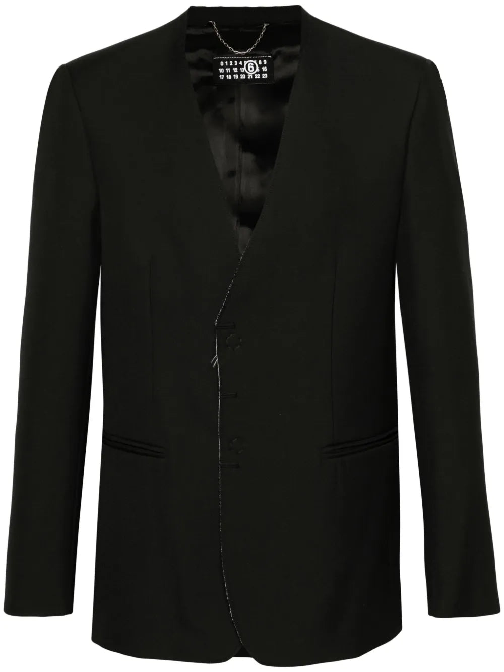 Collarless Single-Breast Blazer