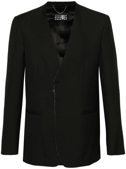 Collarless Single-Breast Blazer
