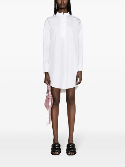 Stand-Up Collar Shirt Minidress