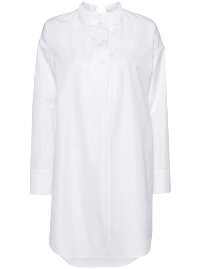 Stand-Up Collar Shirt Minidress