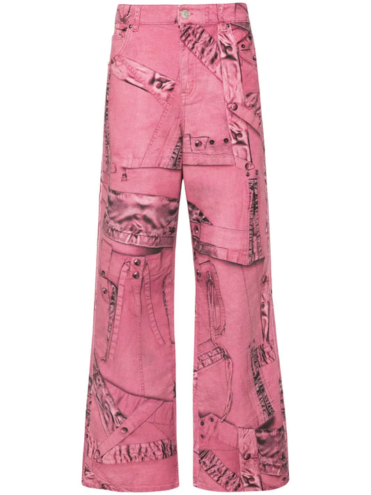 Cargo-Patch Print Puddle Trousers