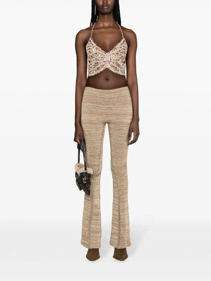 Rhinestoned Halterneck Top