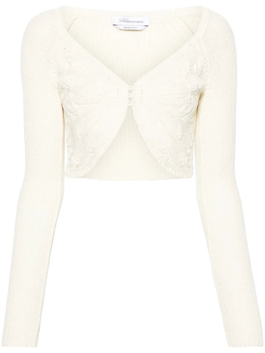 Embroidered Cropped Cardigan