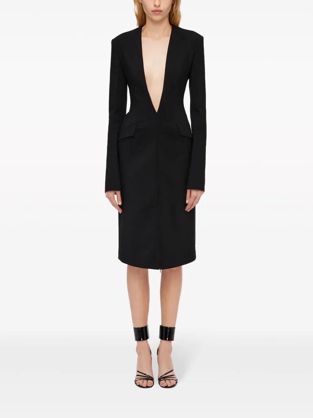 V-Neck Wool Dress