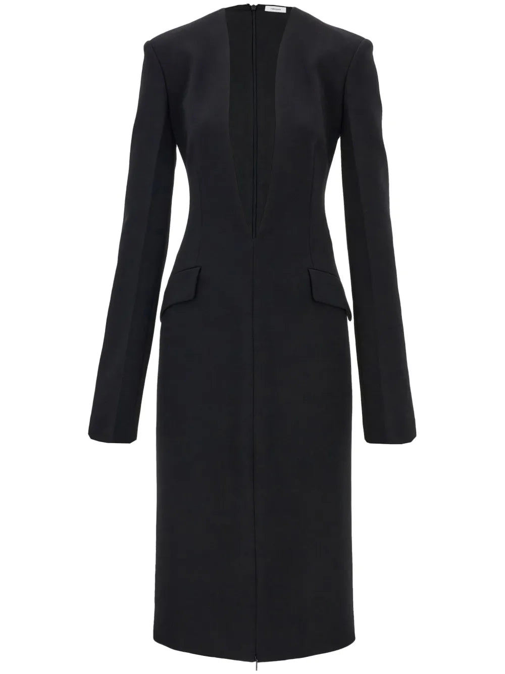V-Neck Wool Dress
