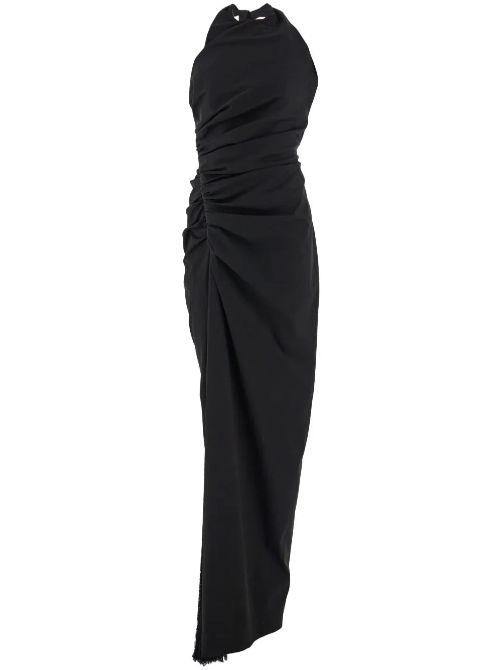 Halterneck Dress With Gathered Front