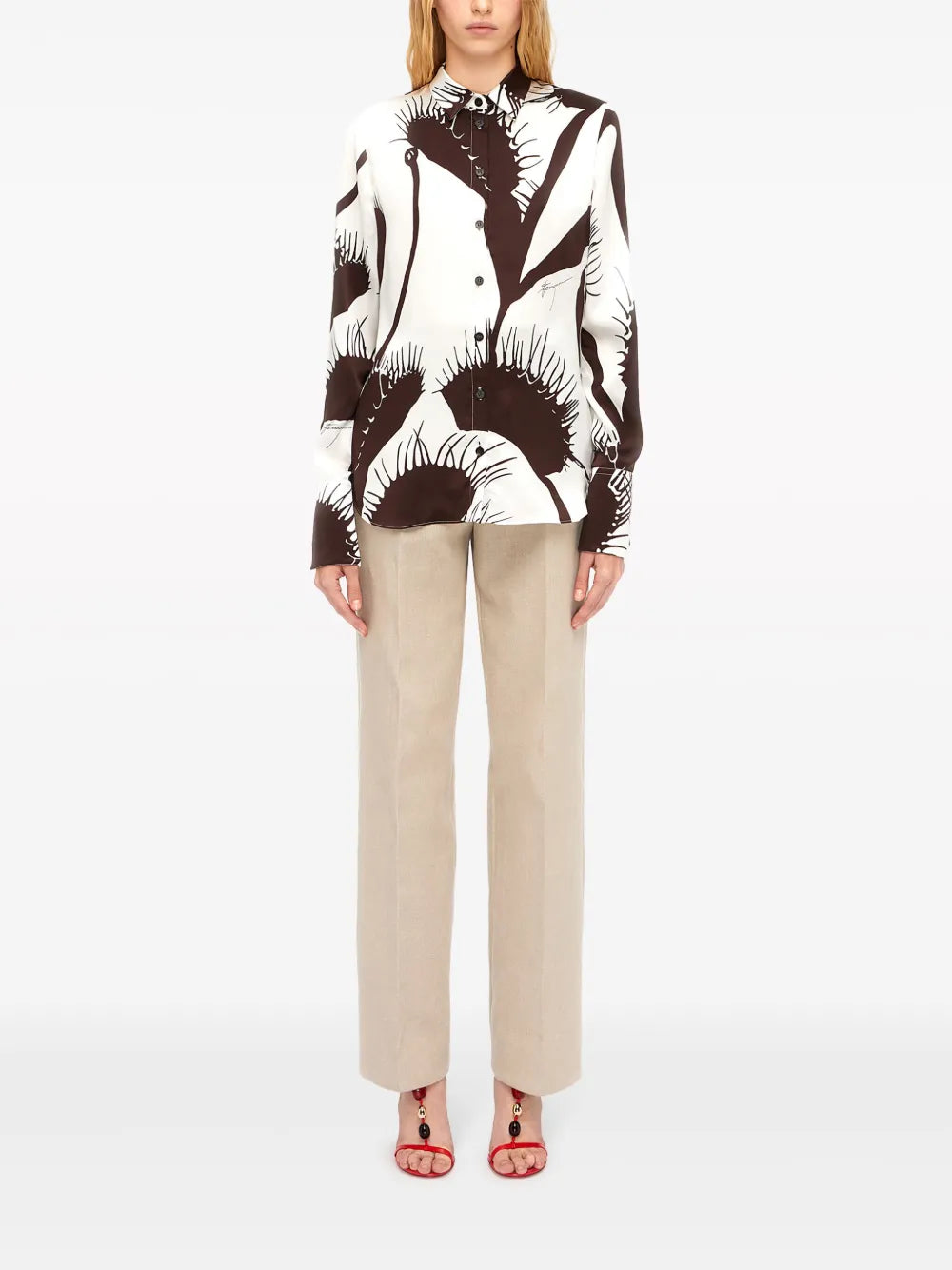 Venus-Print Silk Shirt