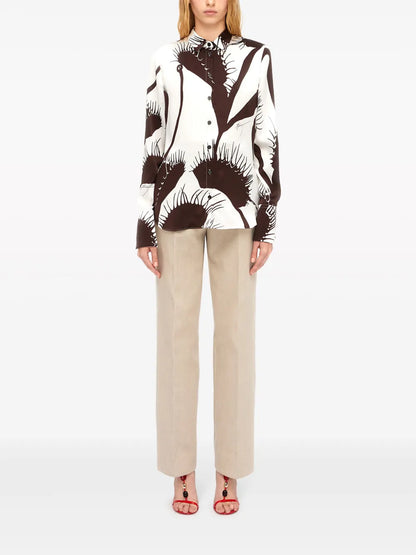 Venus-Print Silk Shirt