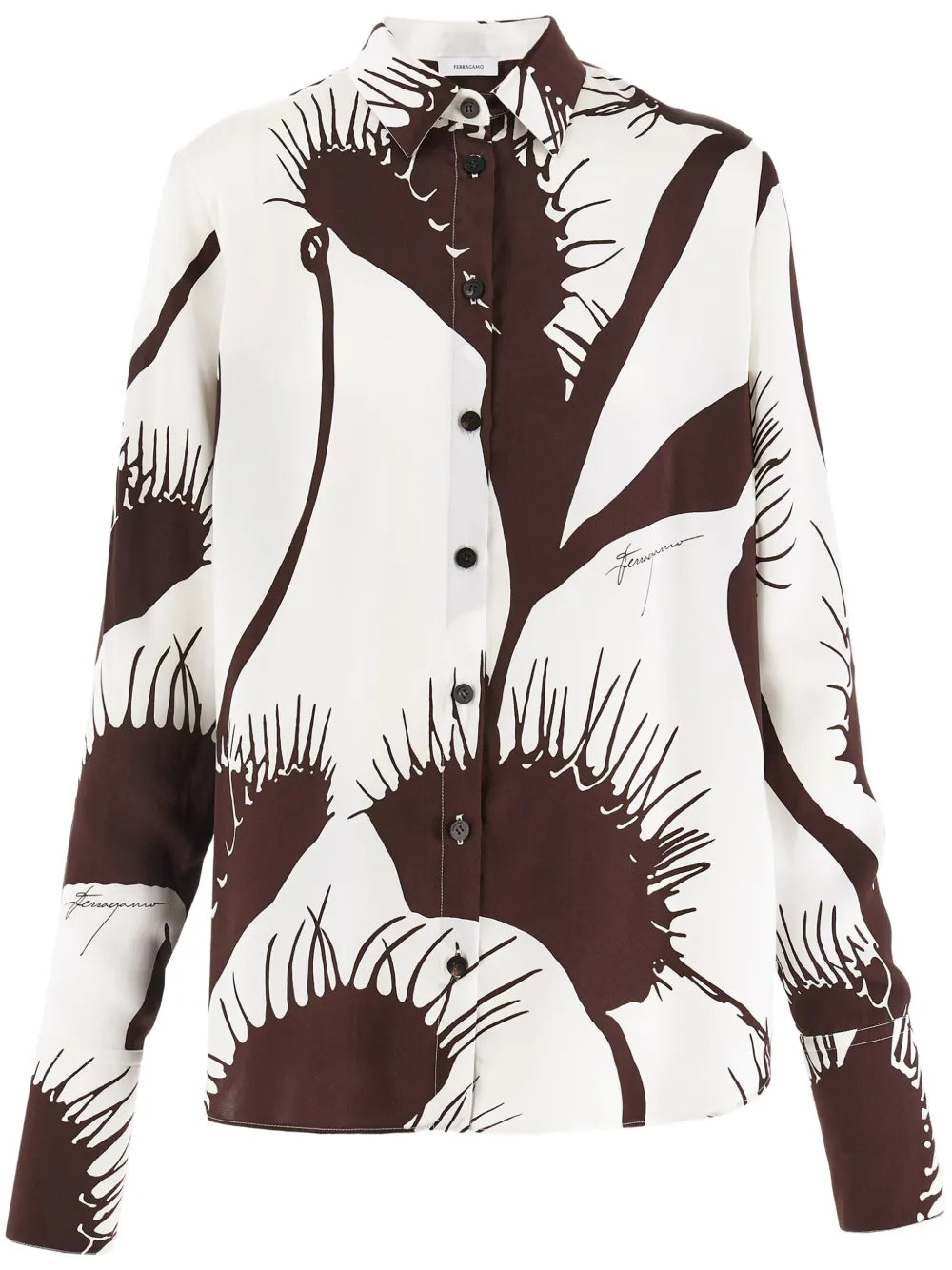Venus-Print Silk Shirt