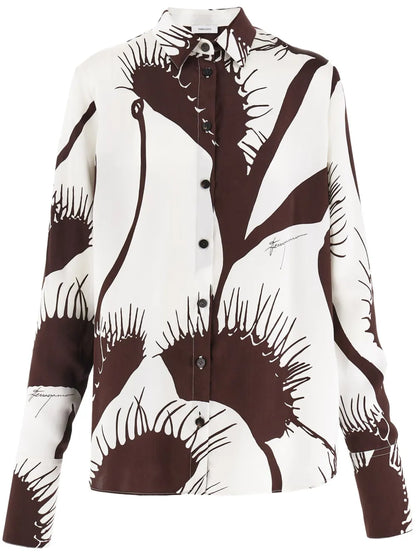 Venus-Print Silk Shirt