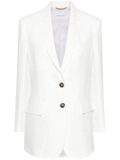 Single-Breasted Linen Blazer