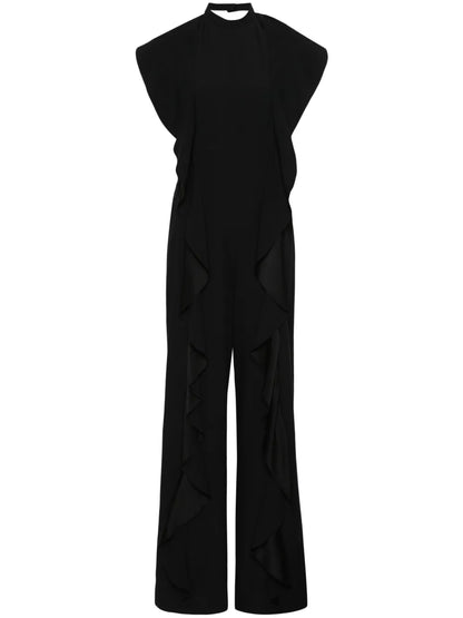 Ruffle-Detail Crepe Jumpsuit