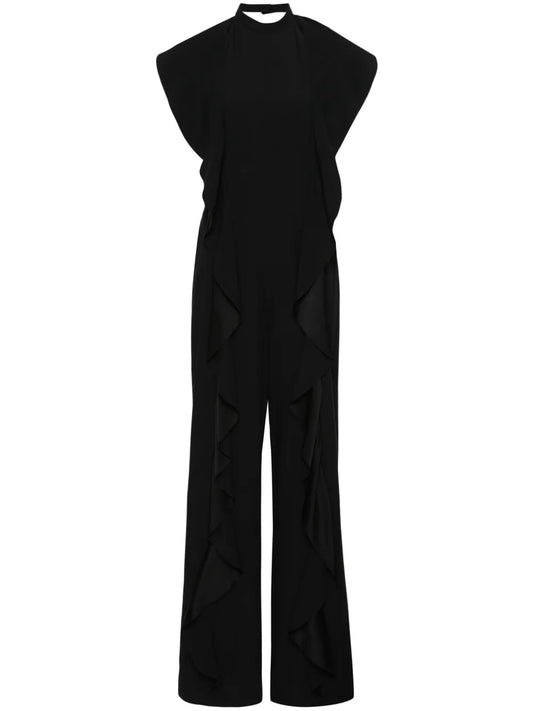 Ruffle-Detail Crepe Jumpsuit