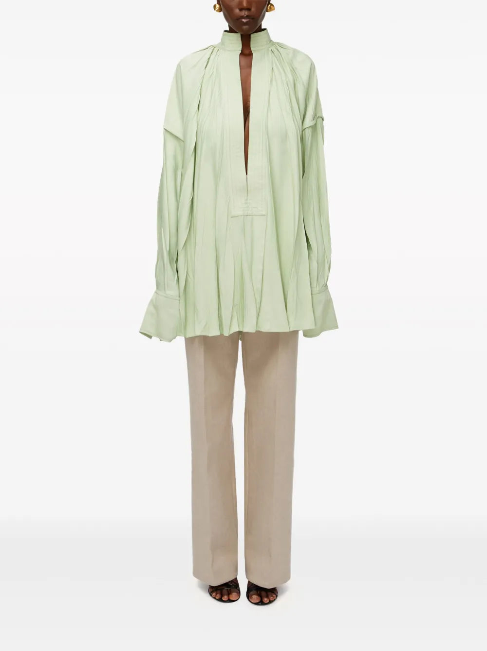 Split-Neck Pleated Kaftan