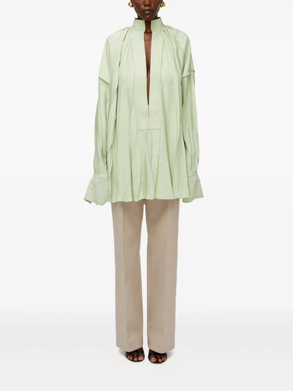 Split-Neck Pleated Kaftan