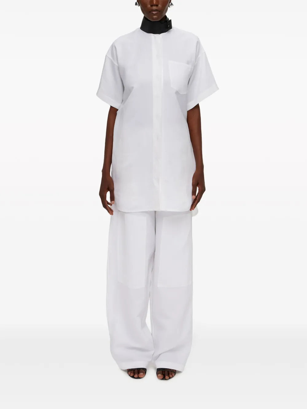 Patch-Detail Linen-Blend Trousers