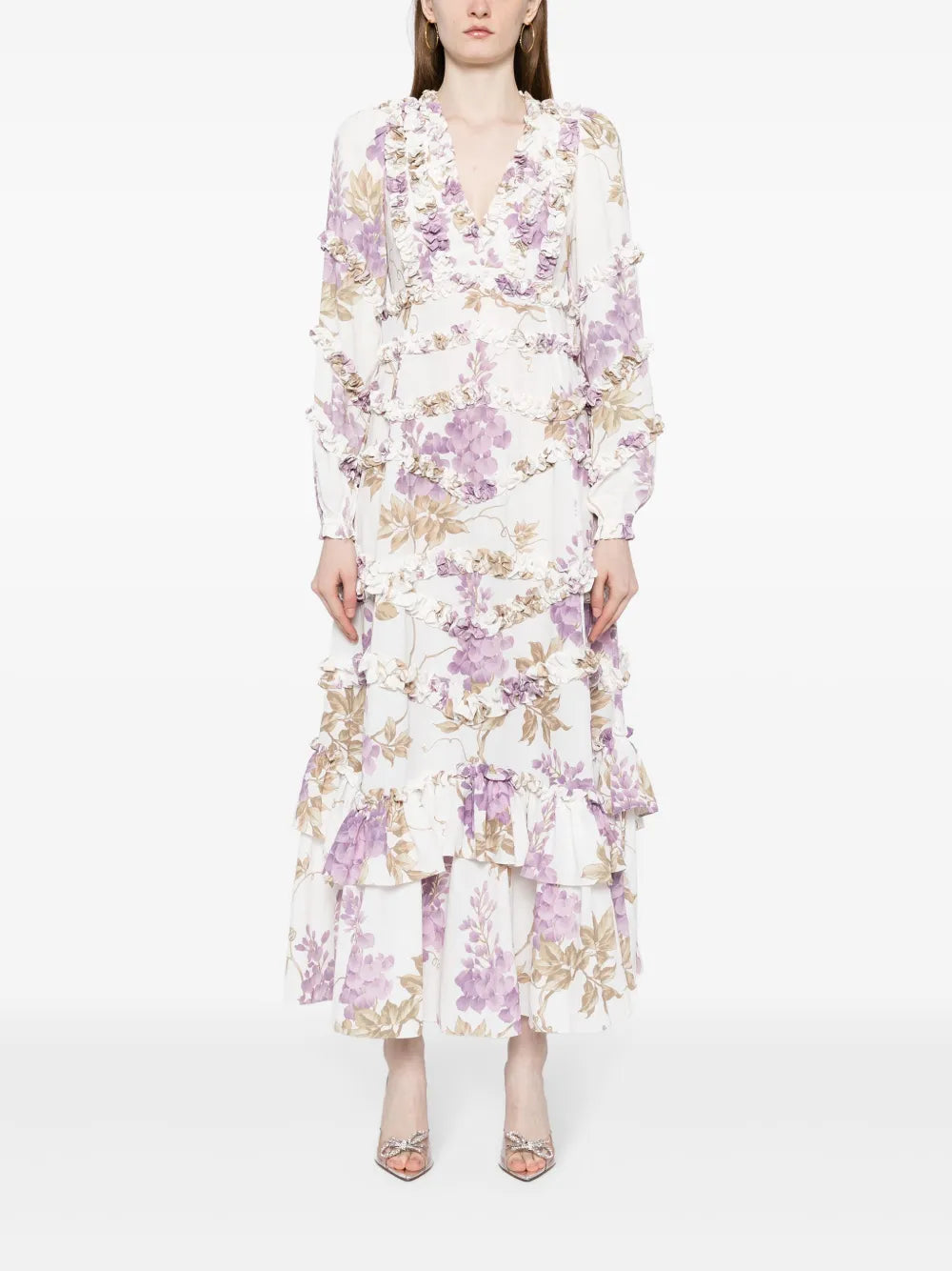 Wisteria Crepe V-Neck Gown