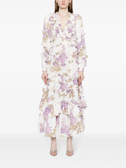Wisteria Crepe V-Neck Gown