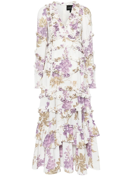 Wisteria Crepe V-Neck Gown