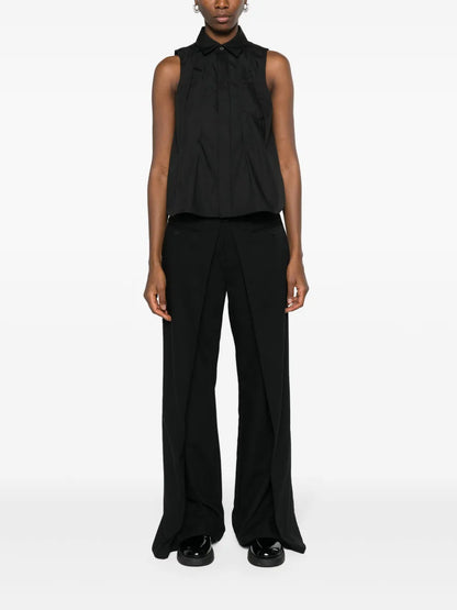 Sleeveless Pleated Shirt