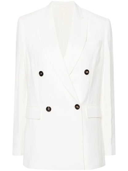 Peak-Lapels Double-Breasted Blazer