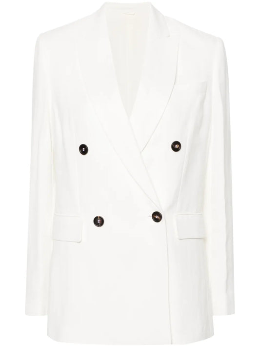 Peak-Lapels Double-Breasted Blazer