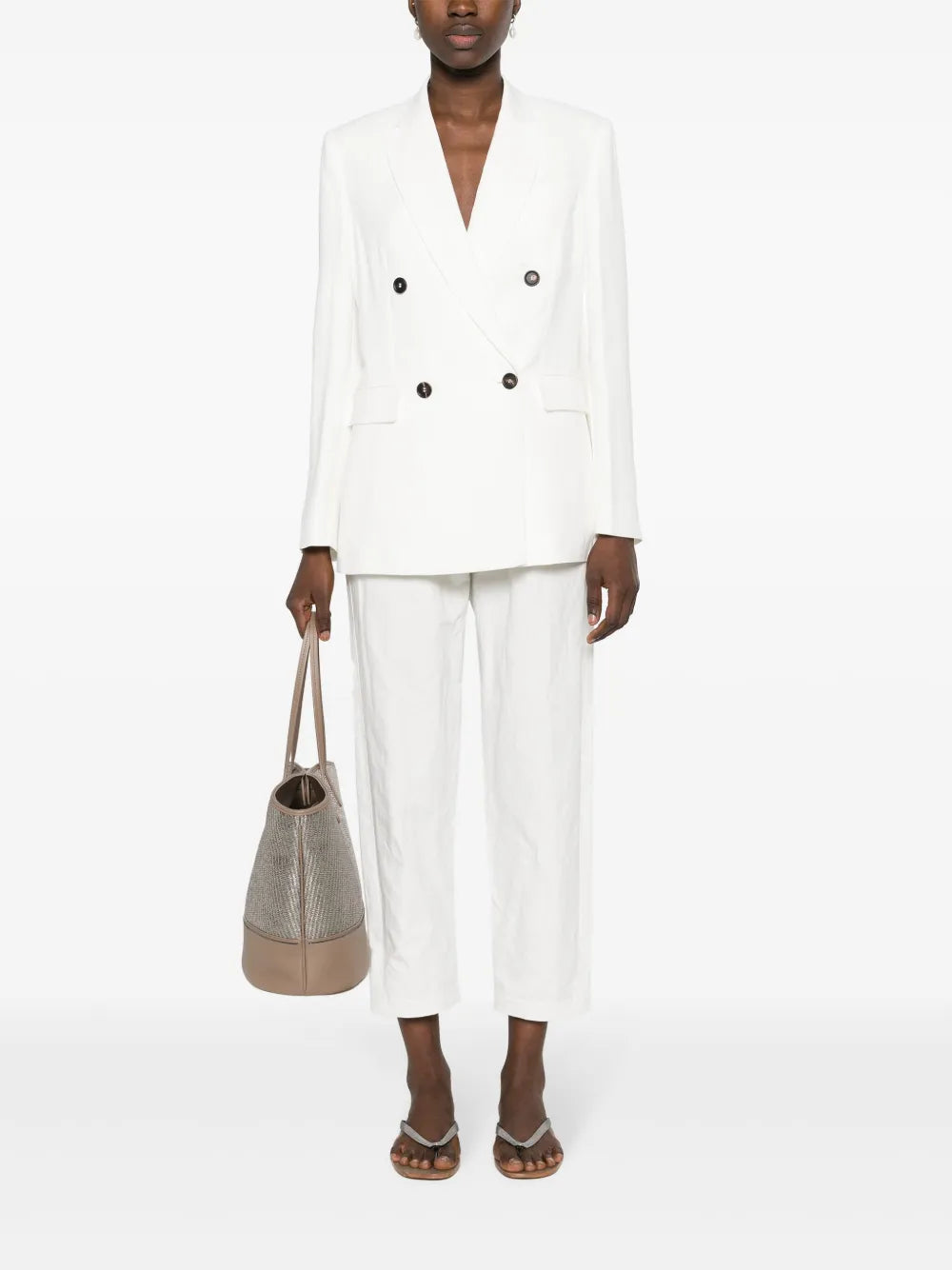 Peak-Lapels Double-Breasted Blazer