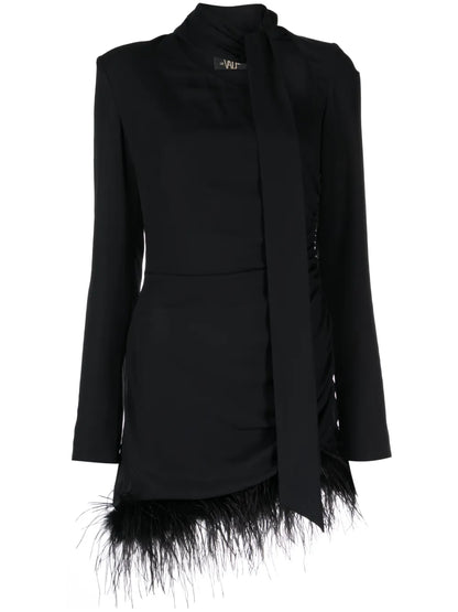 Avenue Feather-Trim Minidress