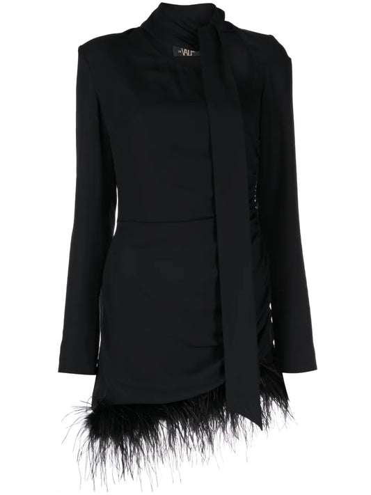 Avenue Feather-Trim Minidress