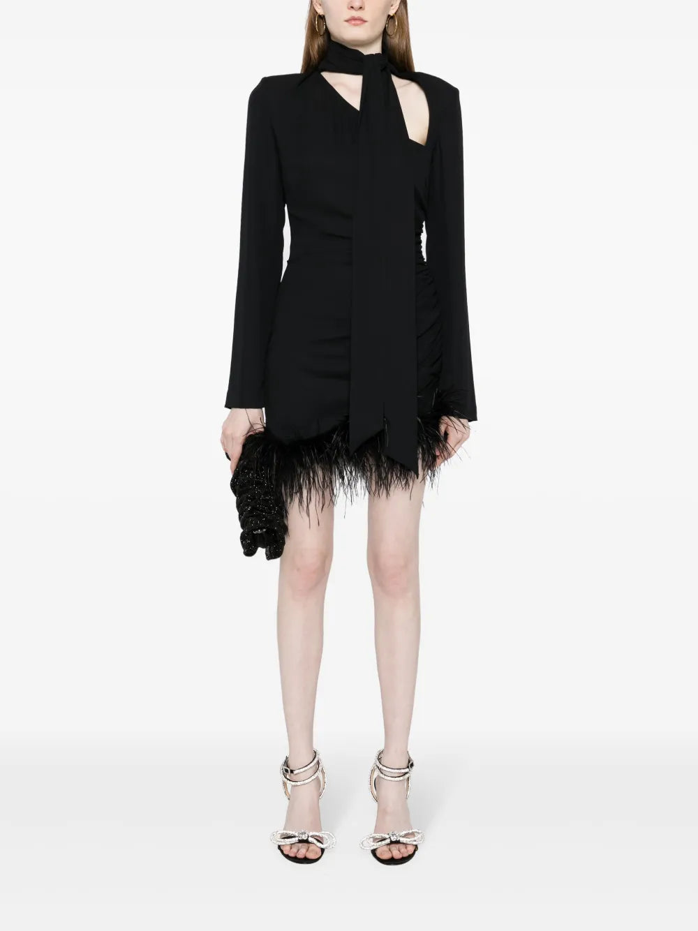 Avenue Feather-Trim Minidress
