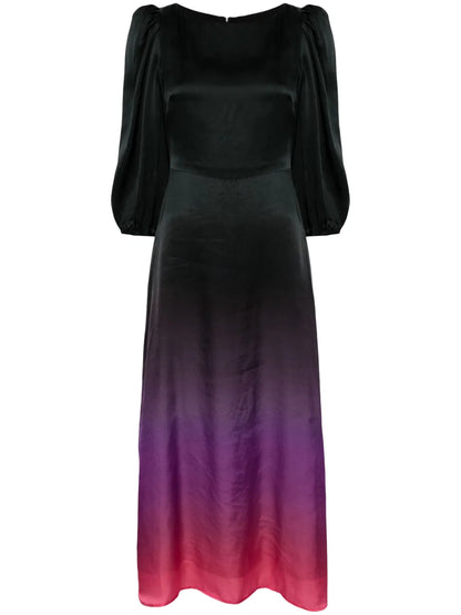 Gradient-Effect Satin Maxi Dress