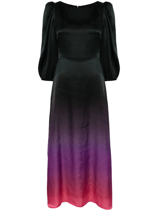 Gradient-Effect Satin Maxi Dress