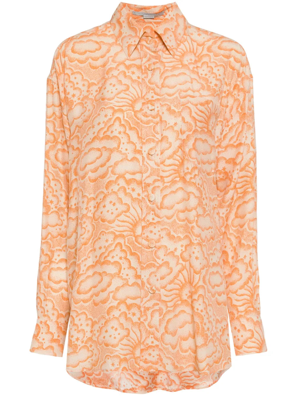 Cloud-Print Silk Shirt