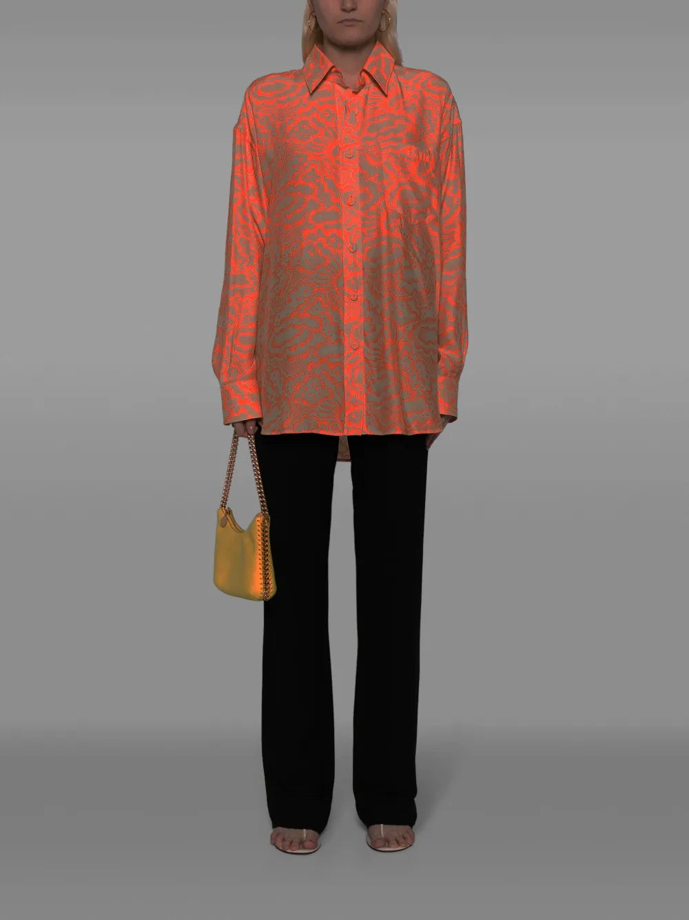 Cloud-Print Silk Shirt