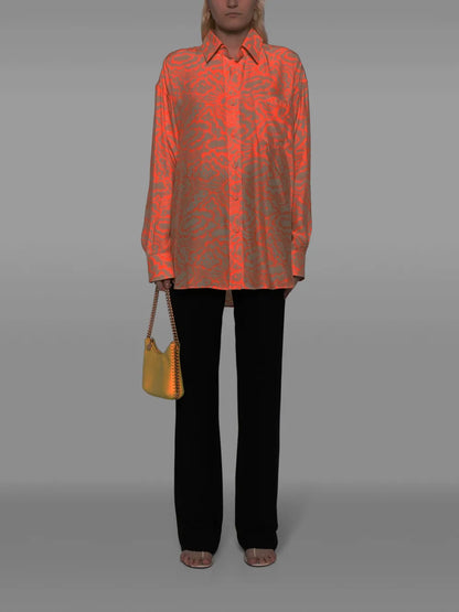 Cloud-Print Silk Shirt